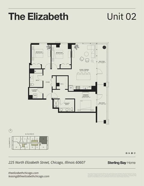 Floor plan for 3 beds, 2 baths, 1533 sqft